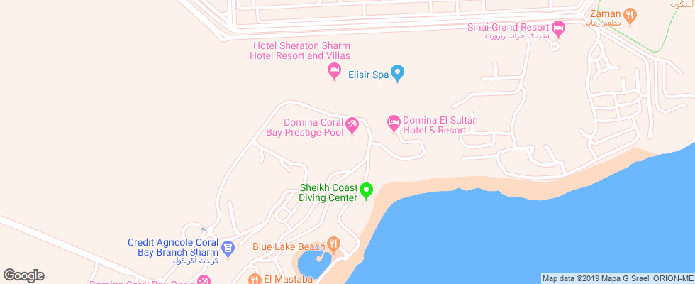 Отель Domina Coral Bay Prestige на карте Египта