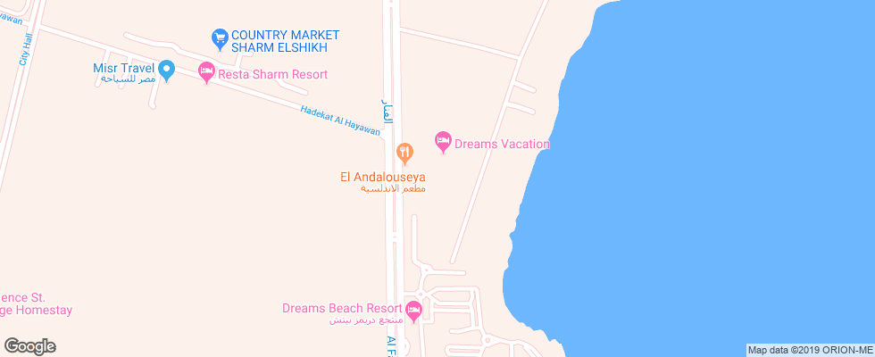 Отель Dreams Vacation Resort на карте Египта