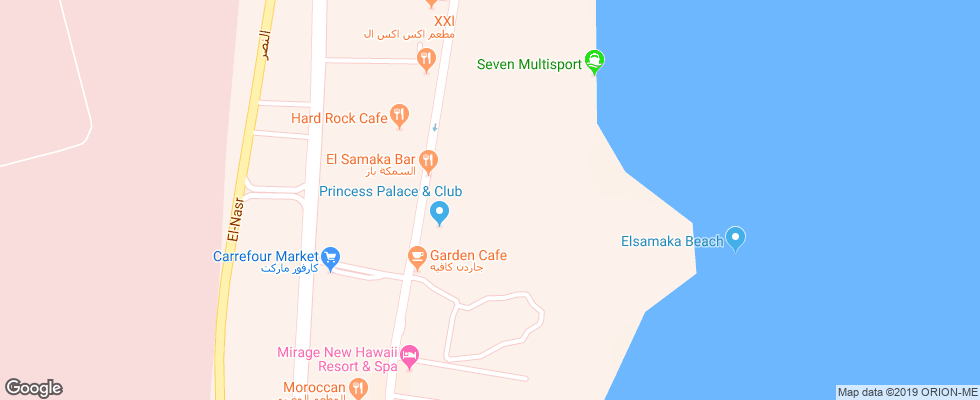 Отель El Samaka Beach на карте Египта
