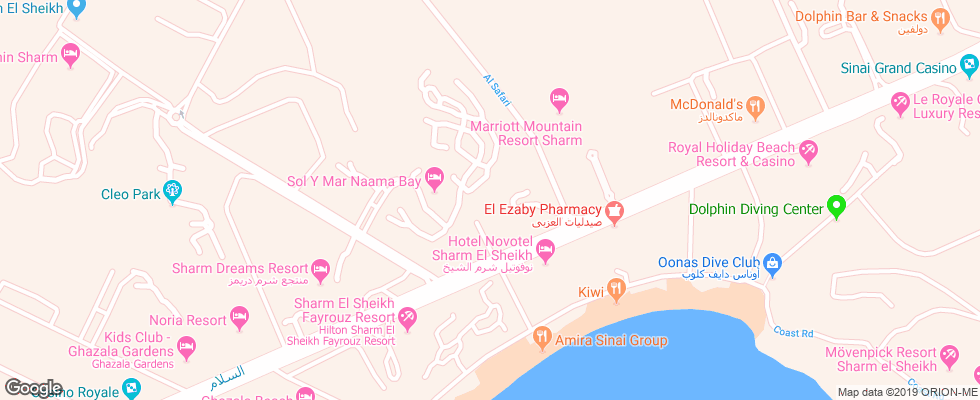 Отель Falcon Naama Blue на карте Египта