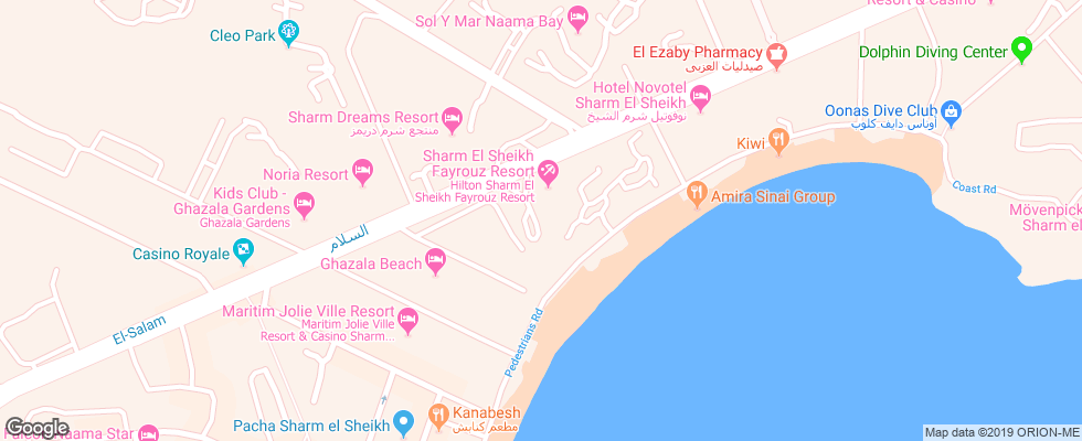 Отель Fayrouz Resort на карте Египта