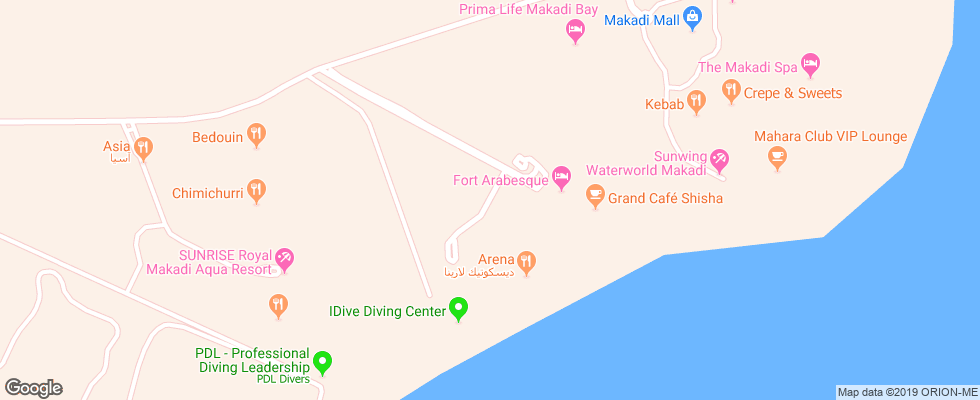 Отель Fort Arabesque на карте Египта