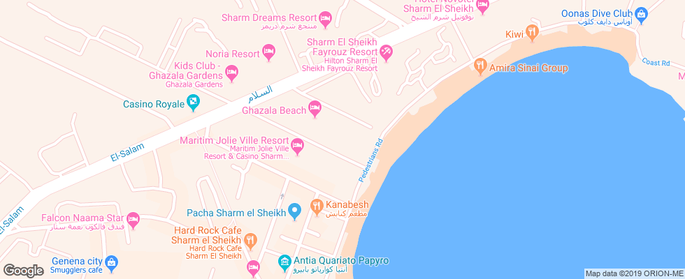 Отель Ghazala Beach на карте Египта