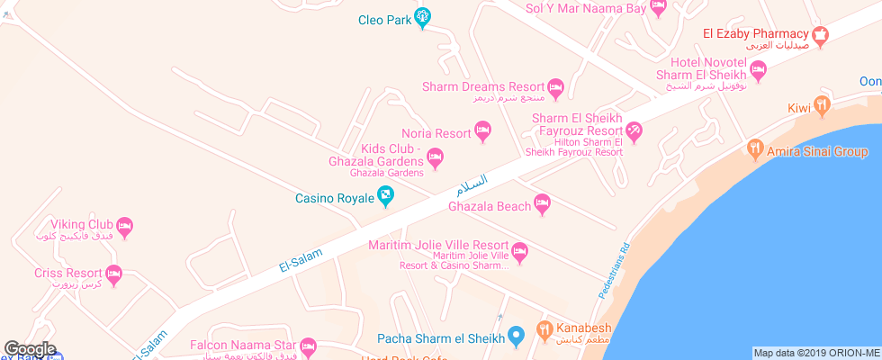 Отель Ghazala Gardens на карте Египта