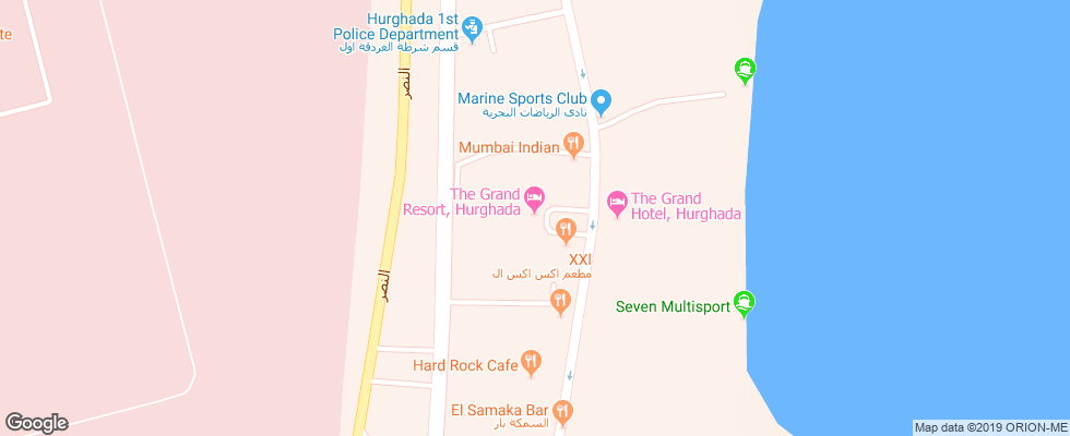 Отель Grand Resort Hurghada на карте Египта