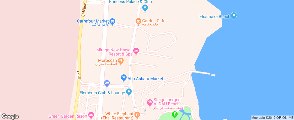 Отель Hawaii Palm Resort & Aquapark на карте Египта