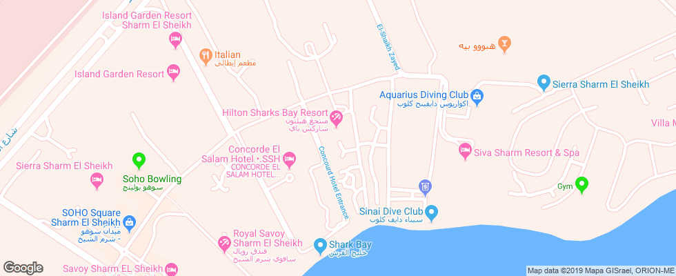 Отель Hilton Sharks Bay Resort на карте Египта