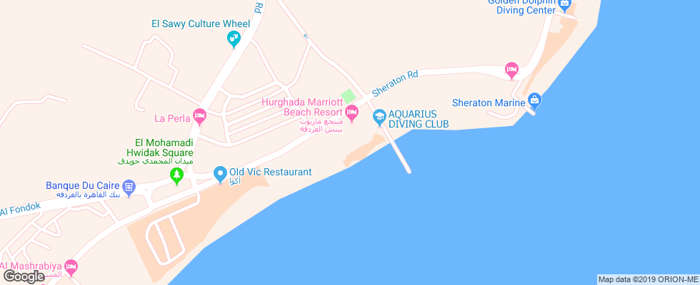 Отель Hurgada Marriott Beach Resort на карте Египта