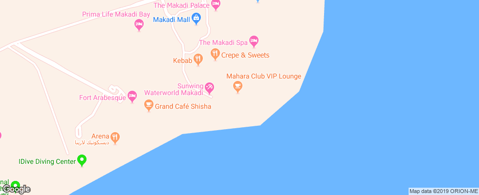 Отель Jaz Aquaviva Makadi Bay на карте Египта
