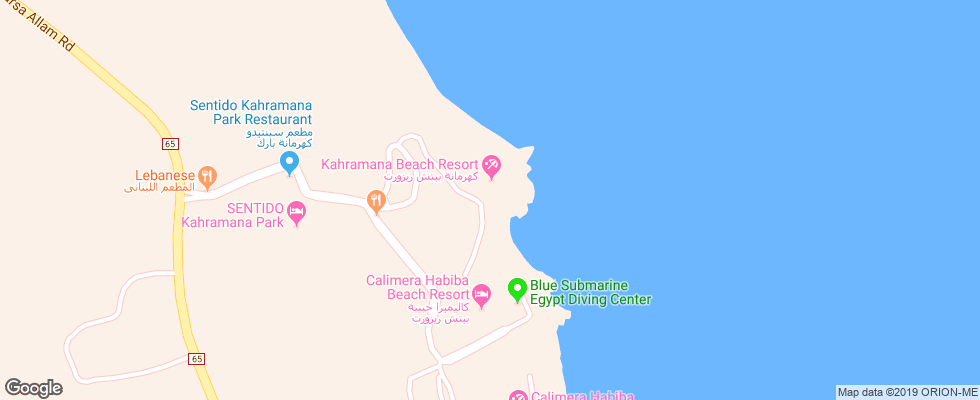 Отель Kahramana Beach Resort Marsa Alam на карте Египта