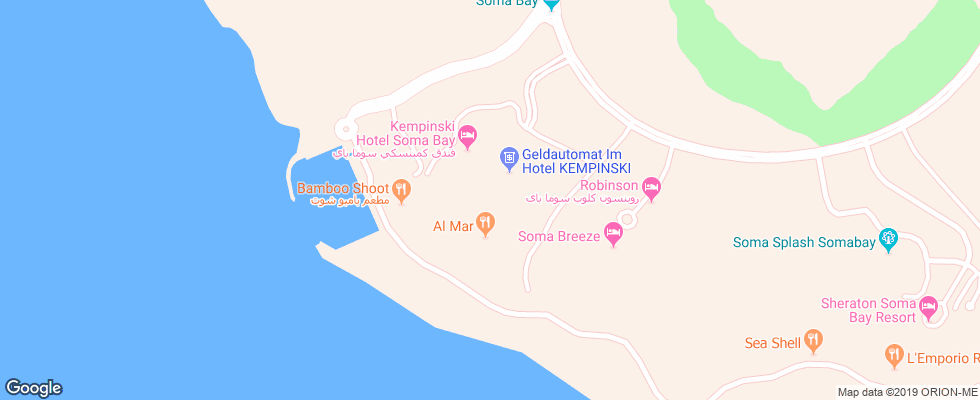Отель Kempinski Hotel Soma Bay на карте Египта