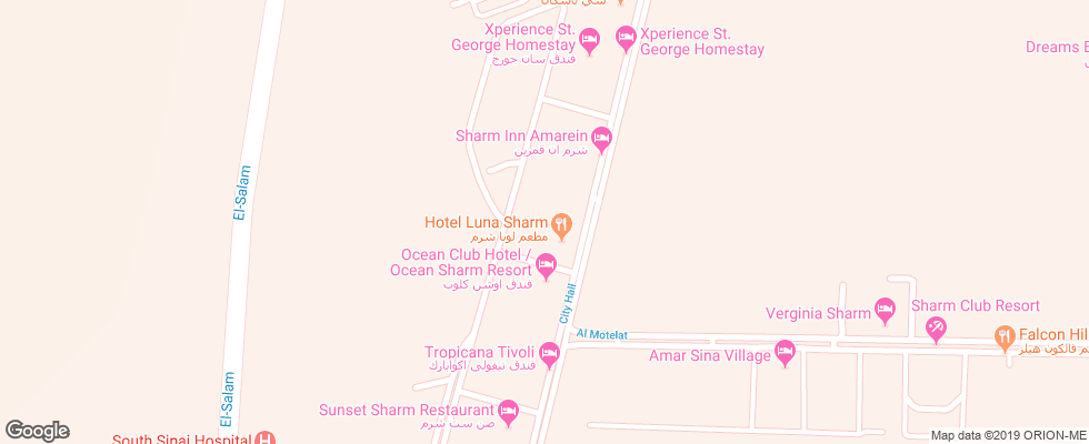 Отель Luna Sharm на карте Египта