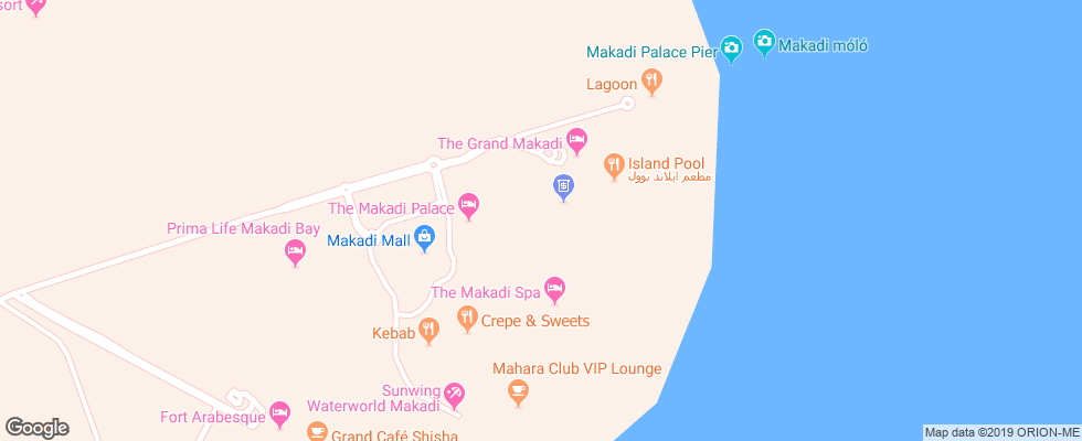 Отель Makadi Palace на карте Египта