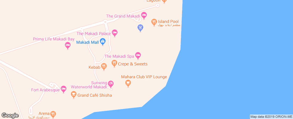 Отель Makadi Spa на карте Египта