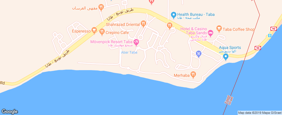 Отель Movenpick Resort Taba на карте Египта