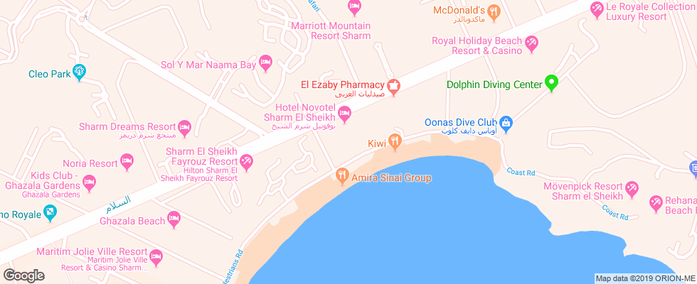 Отель Novotel Beach Sharm El-Sheikh на карте Египта