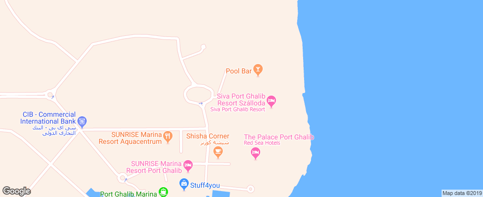 Отель Port Ghalib Resort на карте Египта