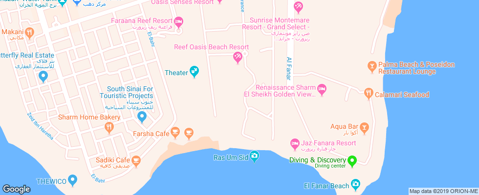 Отель Reef Oasis Beach Resort на карте Египта