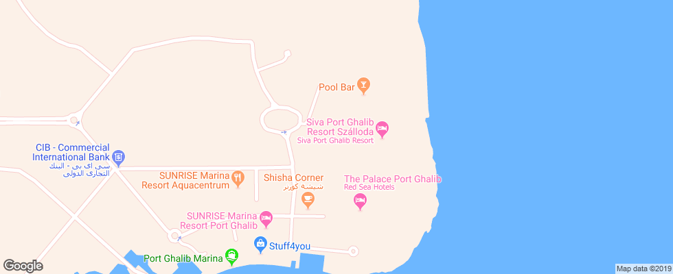 Отель Resta Club Port Ghalib на карте Египта
