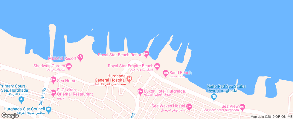 Отель Royal Star Beach Resort на карте Египта
