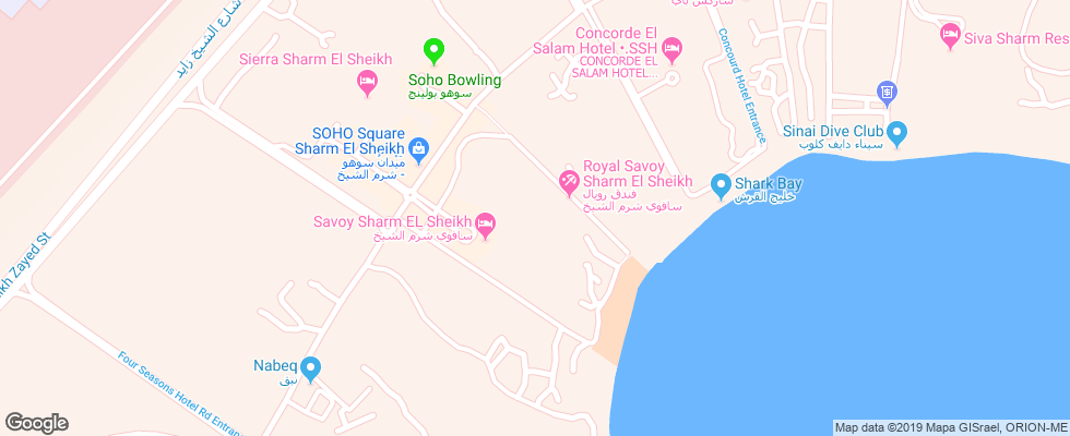 Отель Savoy Sharm El Sheikh на карте Египта