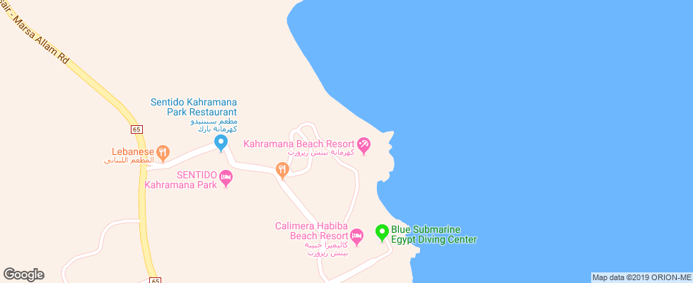 Отель Sentido Kahramana Park на карте Египта