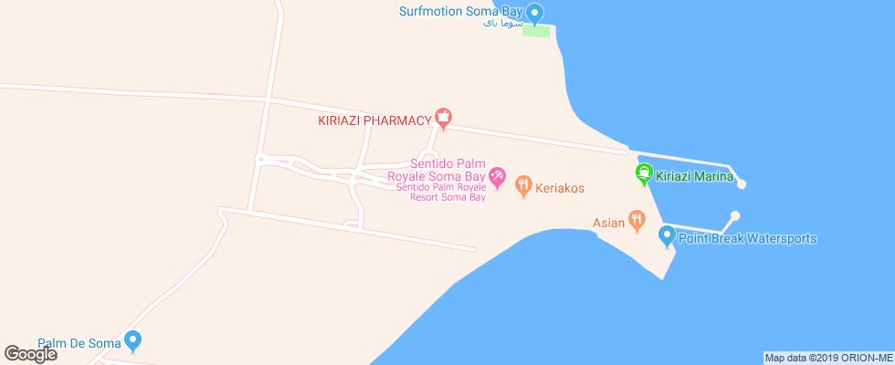 Отель Sentido Palm Royale Soma Bay на карте Египта