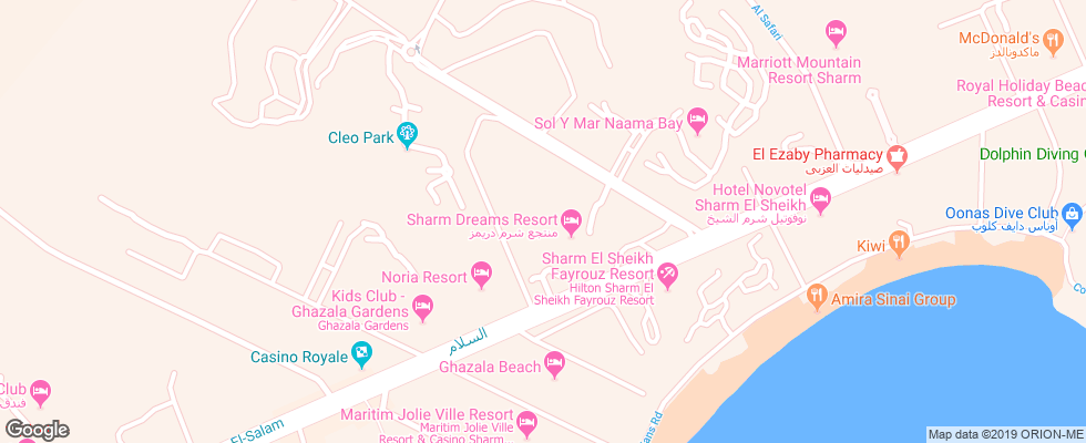 Отель Sharm Dreams Resort на карте Египта