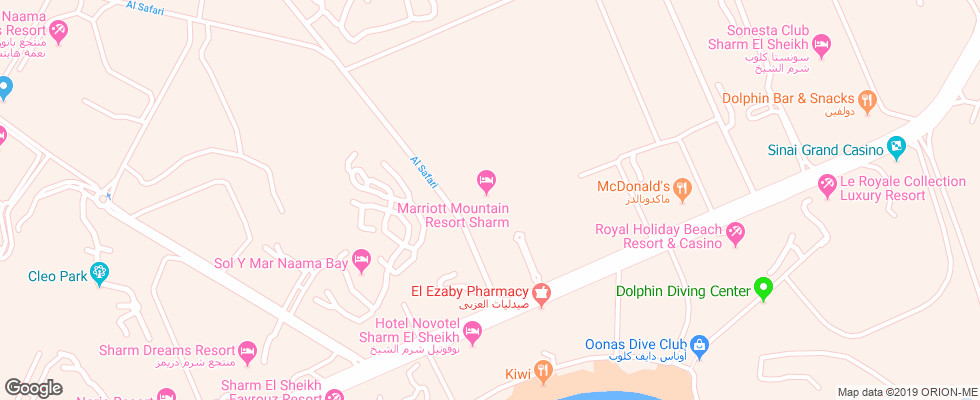 Отель Sharm El Sheikh Marriott Resort Mountain на карте Египта