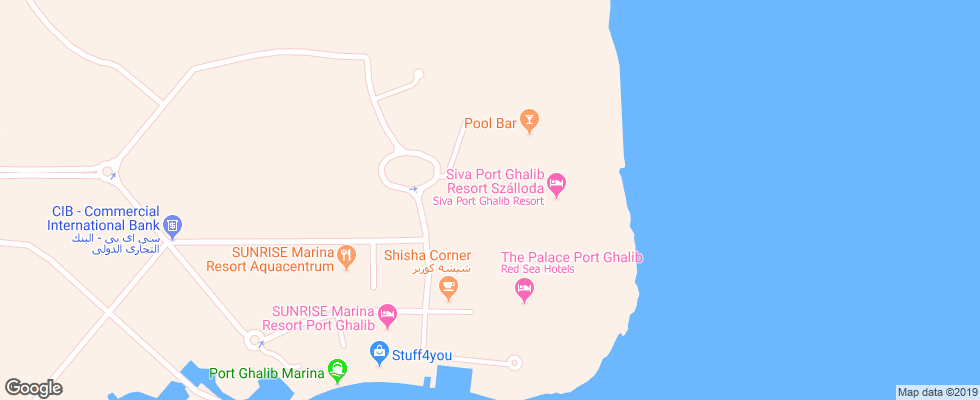 Отель Siva Port Ghalib на карте Египта