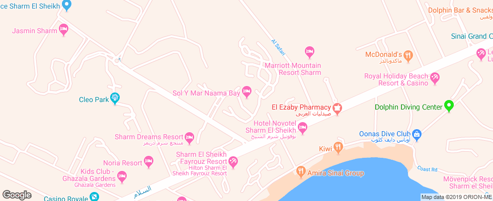 Отель Sol Y Mar Naama Bay на карте Египта