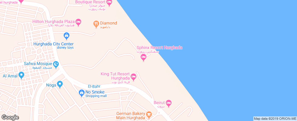 Отель Sphinx Beach Resort на карте Египта