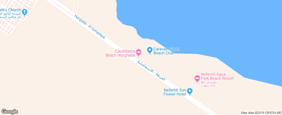 Отель Sultana Beach Resort на карте Египта