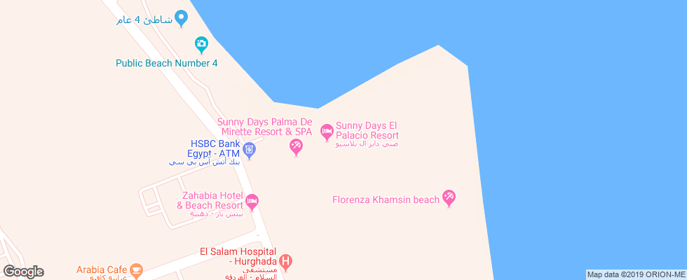 Отель Sunny Days El Palacio на карте Египта