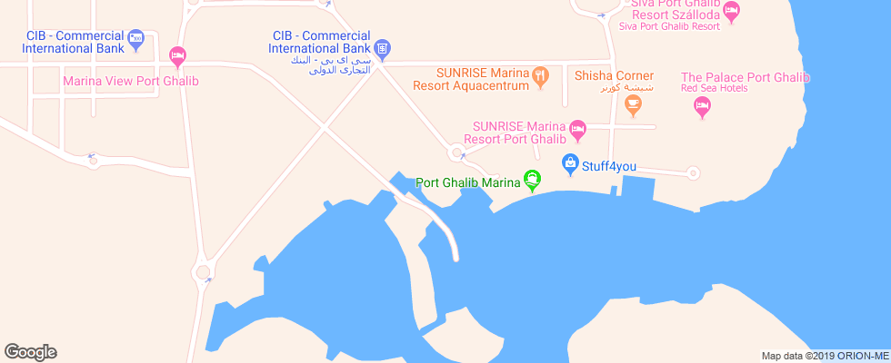 Отель Sunrise Marina Port Ghalib на карте Египта