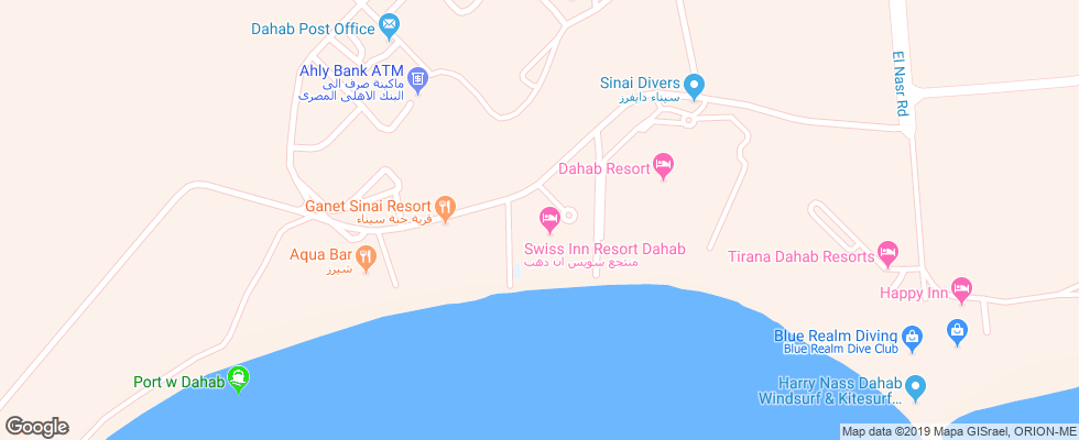 Отель Swiss Inn Golden Beach Dahab на карте Египта