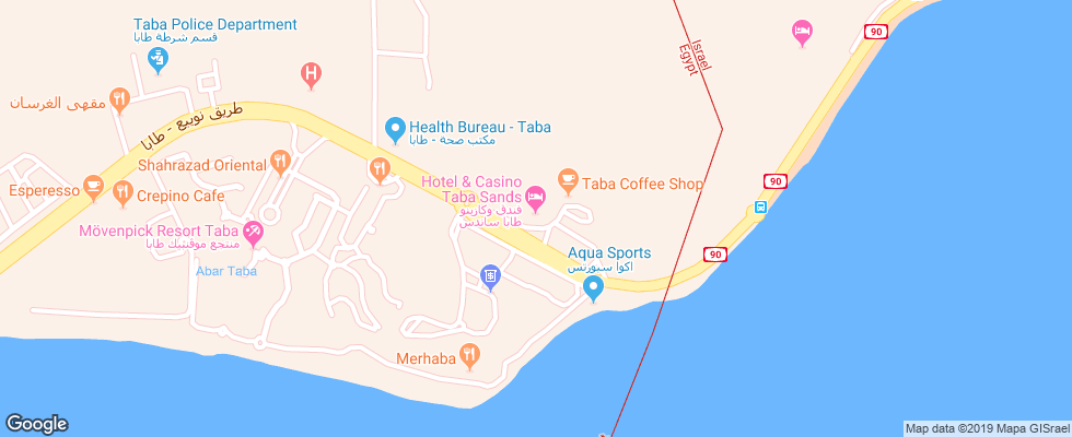 Отель Taba Sands на карте Египта