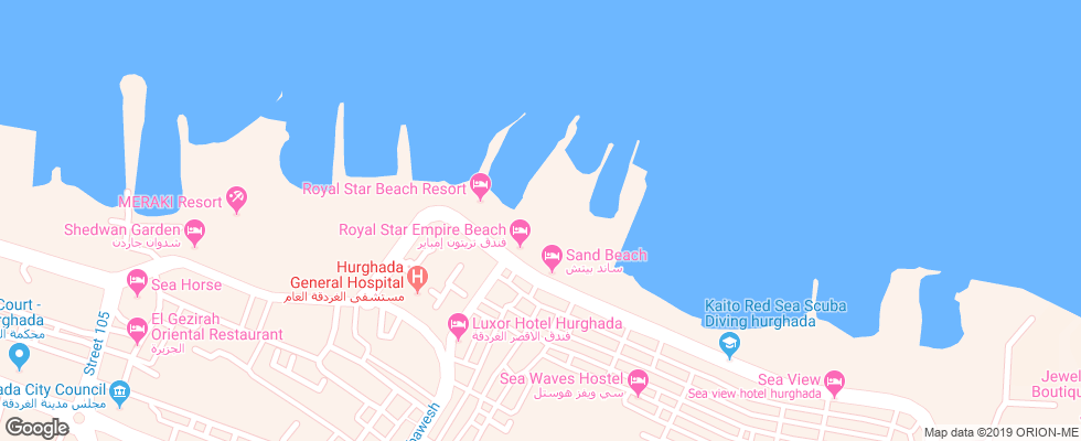 Отель The Three Corners Empire Beach Resort на карте Египта