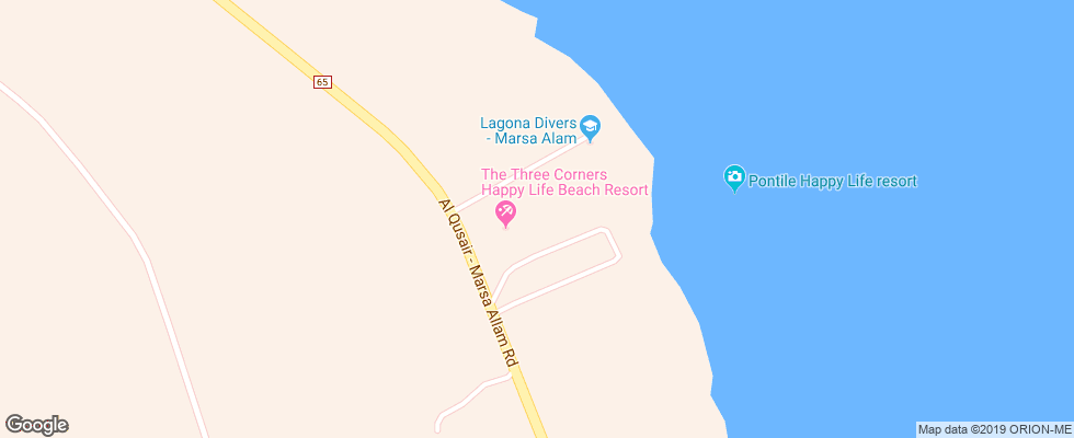 Отель The Three Corners Happy Life Beach Resort на карте Египта
