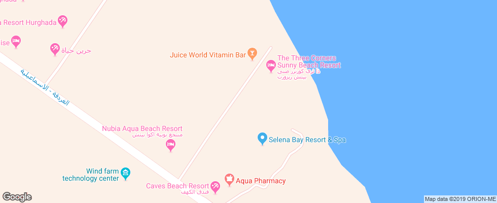 Отель The Three Corners Sunny Beach Resort на карте Египта