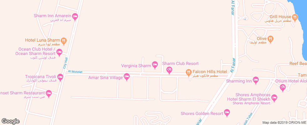 Отель Verginia Sharm на карте Египта
