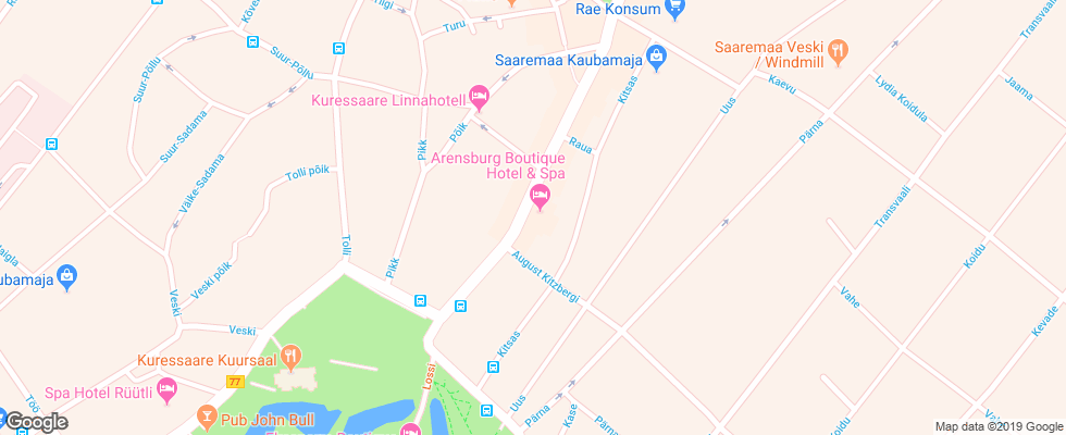 Отель Arensburg Boutique Hotel & Spa на карте Эстонии