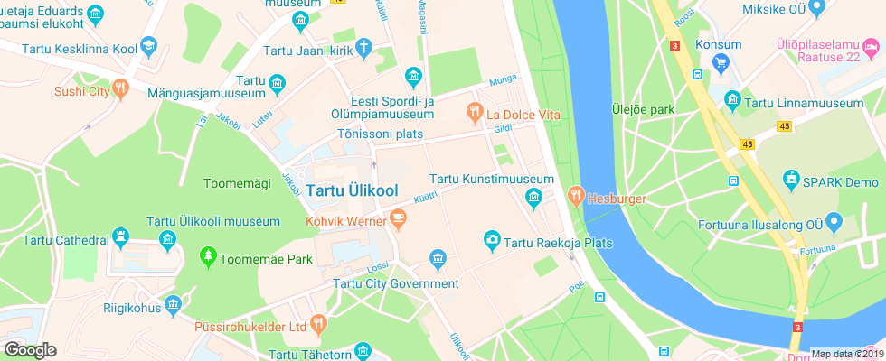 Отель London на карте Эстонии