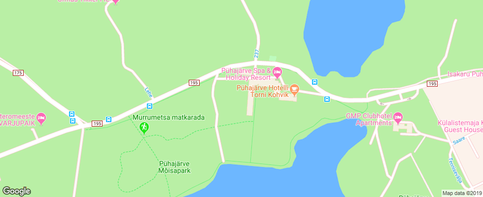 Отель Puhajarve Spa & Holiday Resort на карте Эстонии