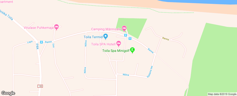 Отель Toila Spa Hotel на карте Эстонии