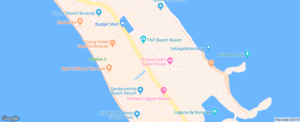 Отель Agos Boracay на карте Филиппин