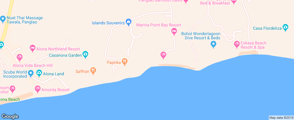Отель Alona Tropical Beach Resort на карте Филиппин