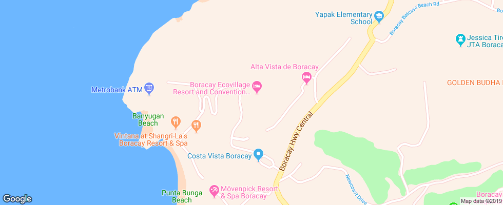 Отель Alta Vista De Boracay на карте Филиппин