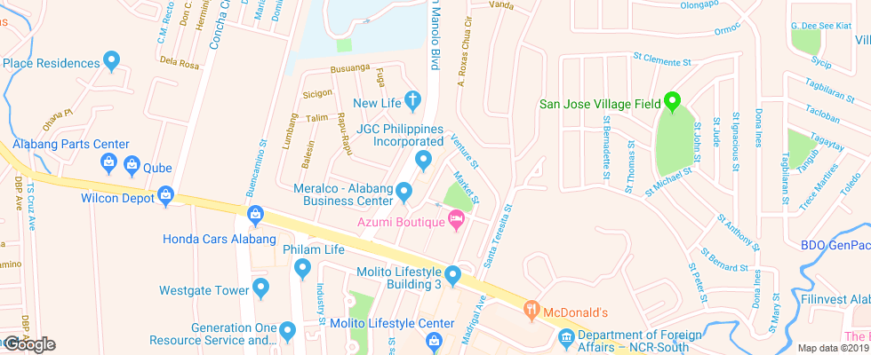 Отель B Hotel Manila на карте Филиппин