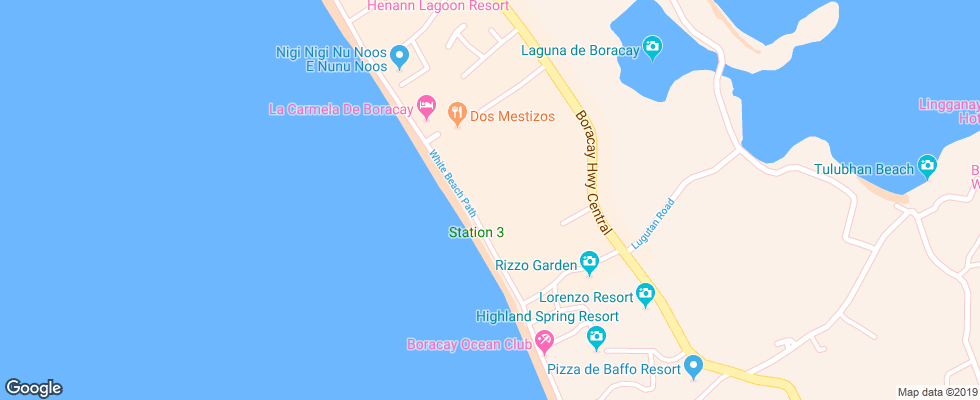 Отель Bamboo Boracay Beach Resort на карте Филиппин